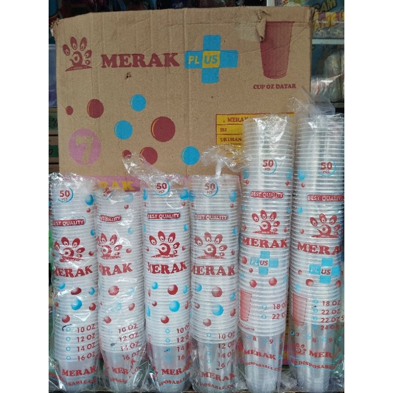 Gelas Plastik Merk MERAK / Cup Plastik / Cup Pop Ice / Cup Es
