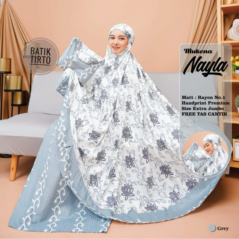 Pusat Bordir Tasikmalaya - Mukena Dewasa Rayon handprint HQ seviaa