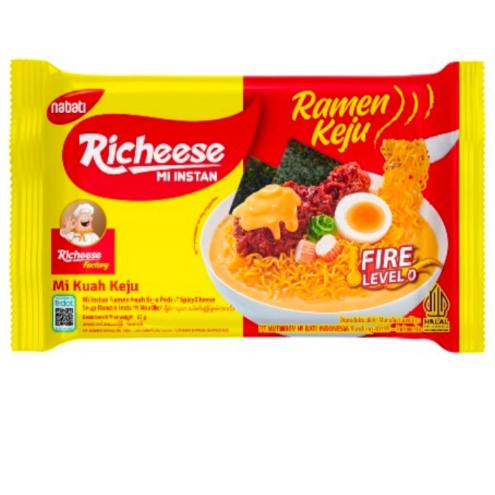 

Richeese Ramen Keju Pedas Fire Level 0 67 gr