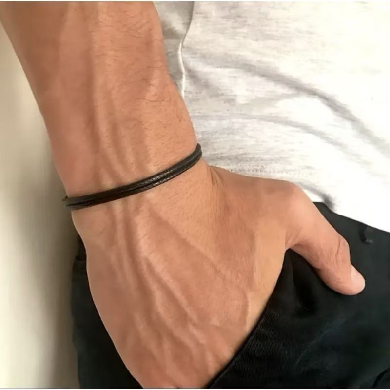 Gelang simple polos hitam [DFN] ketebalan 1,5mm DFN087