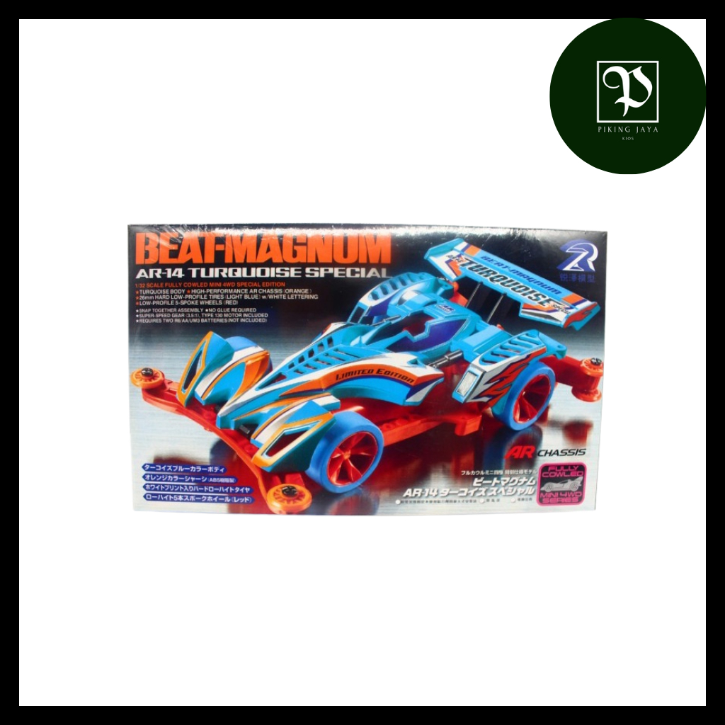 Tamiya Mini 4WD Ruize Beat Magnum Turquoise AR Chassis - Rep. Tamiya Merk DD Ruize