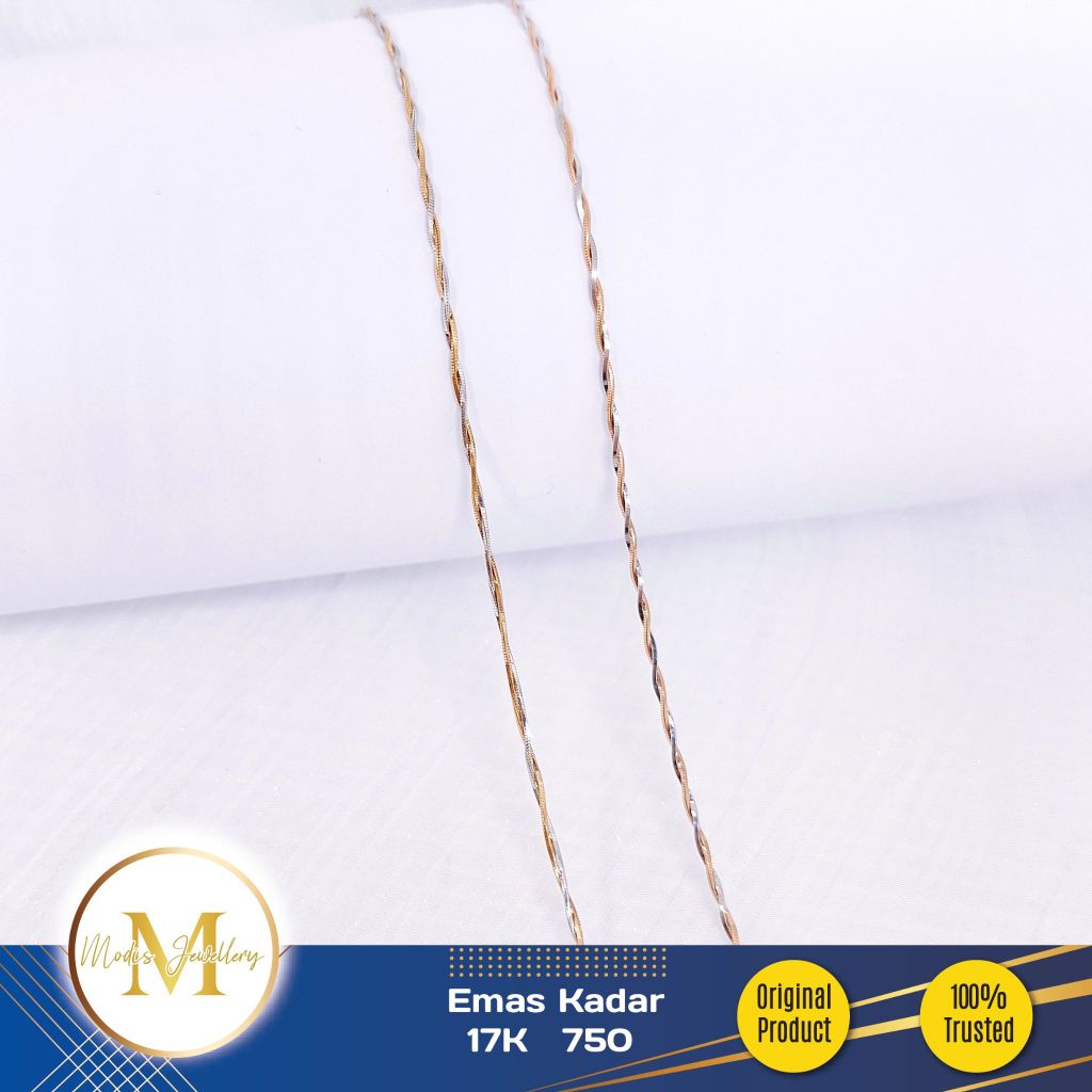MODIS JEWELLERY - Kalung Casandra Lilit Putih Kombi Rosegold - Emas 17k  750