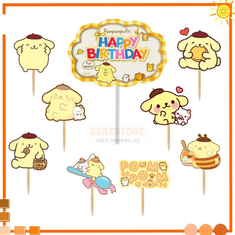 Topper PomPom, Topper cake, hiasan kue ulang tahun Topper karakter PomPom