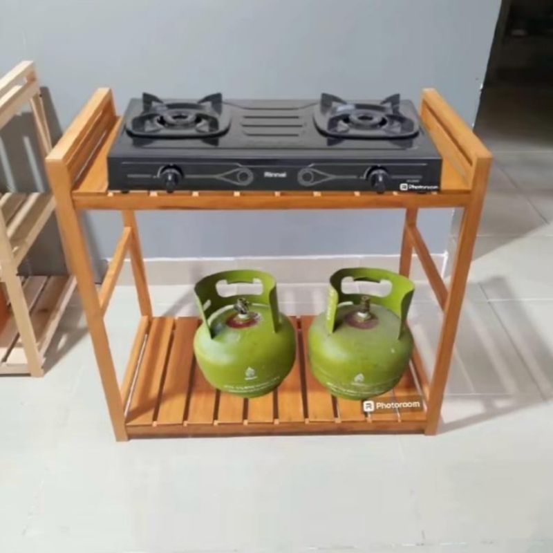 Rak kompor gas 2 tingkat meja kompor gas tempat kompor rak susun serbaguna