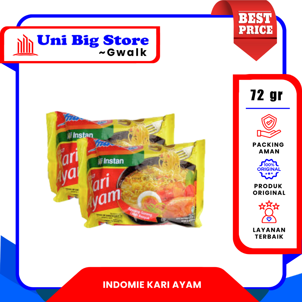 

INDOMIE MI KUAH KARI AYAM INSTAN - 72 gr