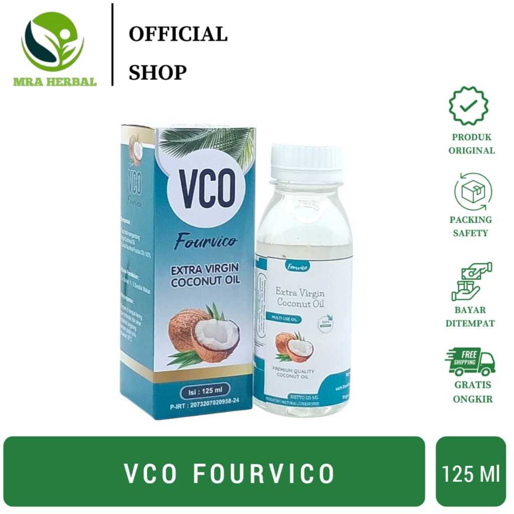 

Vco Fourvico | Extra Virgin Coconut Oil | Premium Quality Coconut Oil | Minyak Kelapa Murni - 125ml