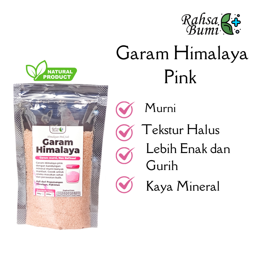 

Garam Himalaya Original Asli Organik Premium / Garem Himalayan Non Rafinasi Himsalt Pink MPASI