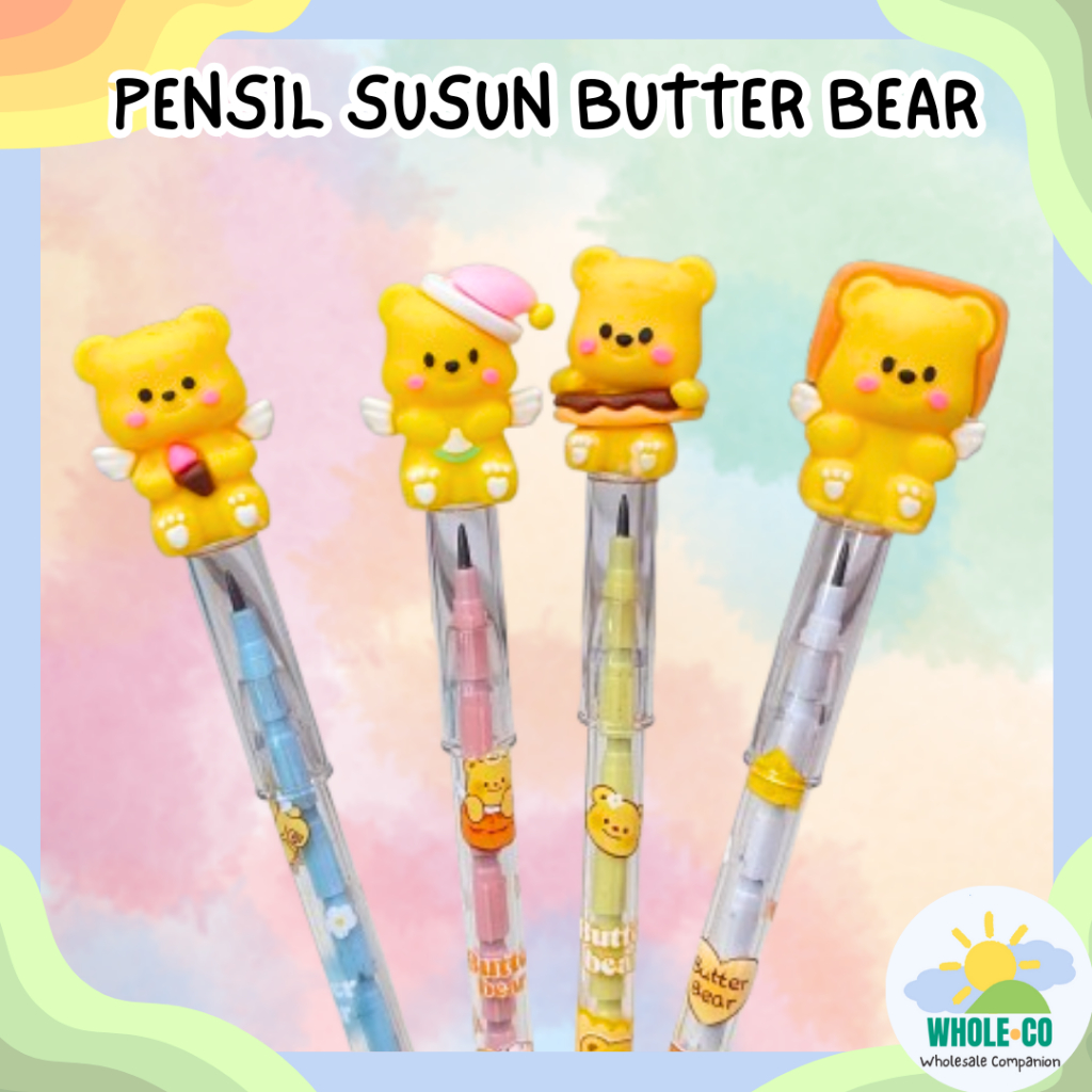 

Pensil Susun Butter Bear Premium Cute Beruang Kuning Pastel Lucu Unik Imut Termurah Grosir Cod