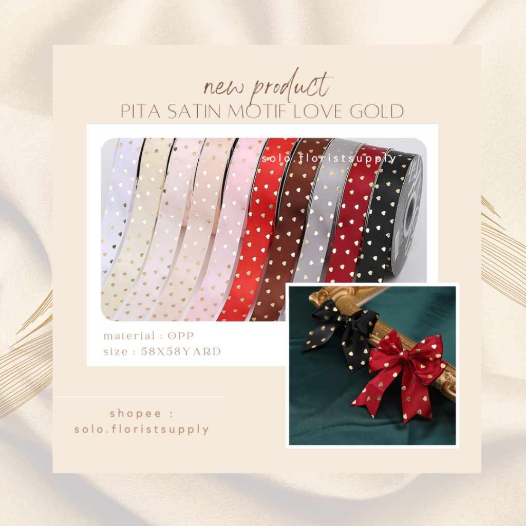 

[TERMURAH] 1M PITA SATIN MOTIF LOVE FOIL GOLD IMPORT LEBAR 2.5CM PREMIUMPITA KADO GIFT BOUQUET BUNGA DEKORASI KOREAN RIBBON MOTIF LETTER I MISS YOU SATIN RIBBON PITA KOREA IMPORT CALLIGRAPHY DEKORASI CRAFT BAHAN BOUQUETE KADO PITA KADO