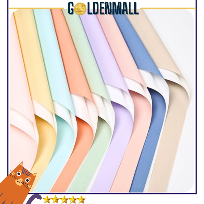 

20 LEMBAR Kertas Buket Bunga Color Solid White Flower Wrapping Paper Cellophane 6121