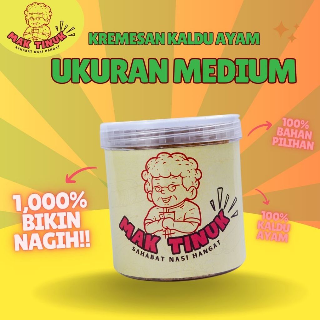 

Kremesan Kaldu Ayam (Asli) Mak Tinuk [UKURAN MEDIUM 100 GRAM]