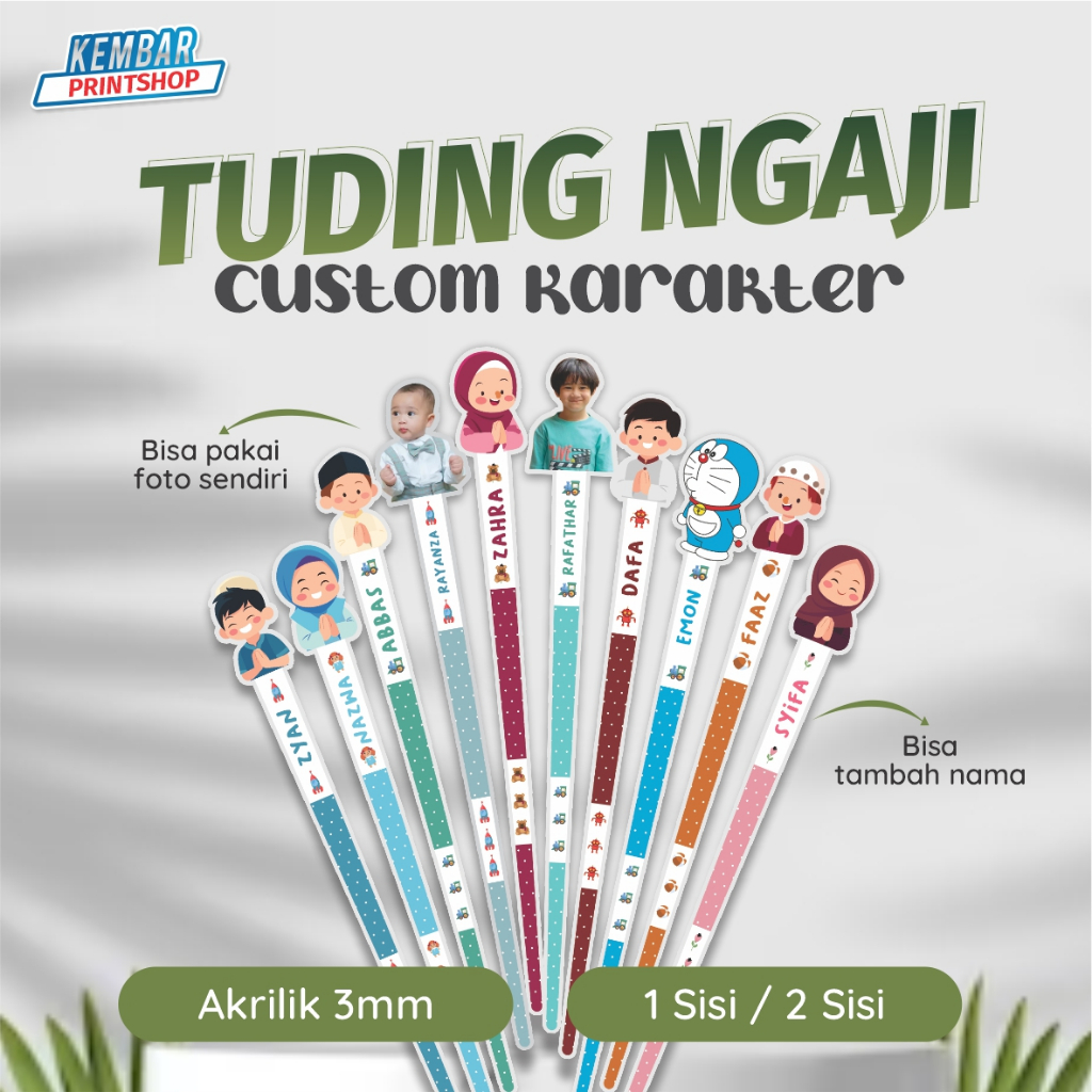 TUDING NGAJI | PETUNJUK NGAJI CUSTOM KARAKTER | TUDING NGAJI ANAK AKRILIK