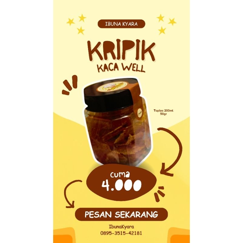 

KRIPIK KACA PEDAS TOPLES 200ML (50GR)