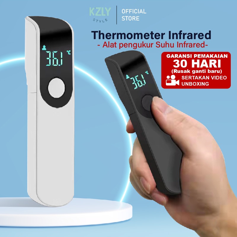 KZLY- Digital Termometer Thermogun Infrared Non Contact Pengukur Suhu Badan LED Layar Garansi 30 har
