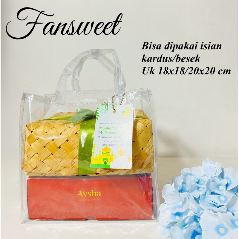 

1LUSIN Tas Mika Transaparan uk 21x21x21 nasi box 0,15
