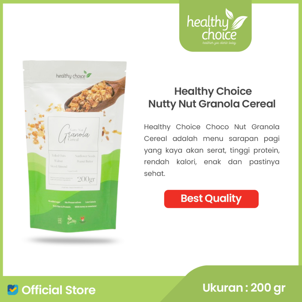 

Healthy Choice Nutty Nut Granola Cereal 200gr