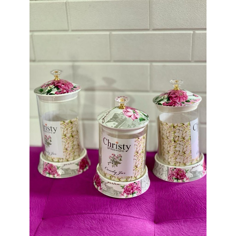 Toples Kue Kaca Fiorenza Crysti Garden Toples lebaran kedap udara
