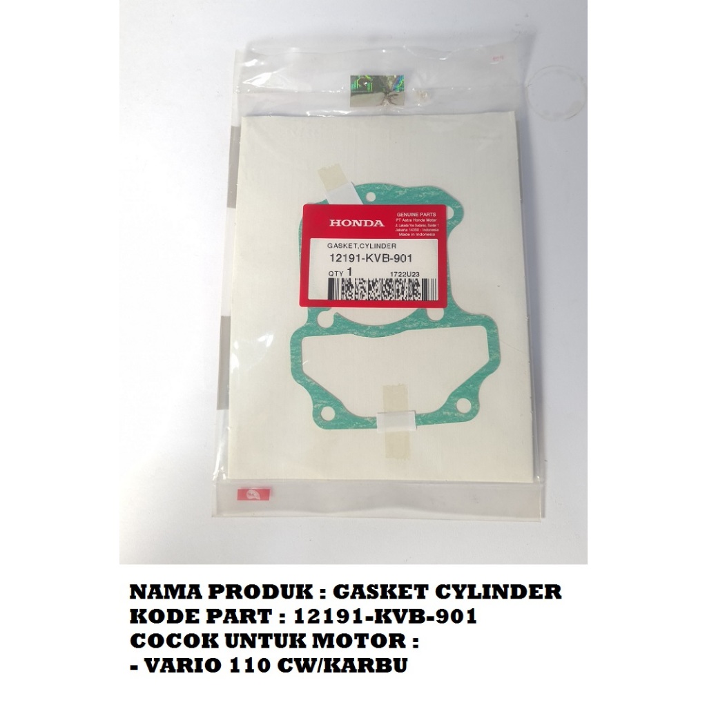 PAKING BLOK VARIO110 VARIO110 TECHNO Gasket Cylinder – Vario 110 Karbu