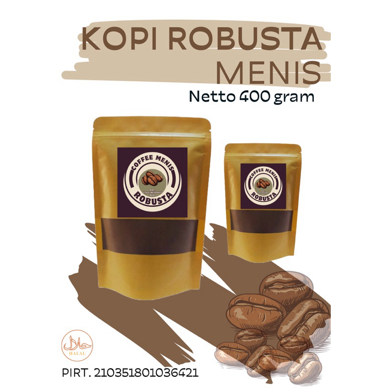 

bubuk kopi ROBUSTA 400 gram rasa otentik