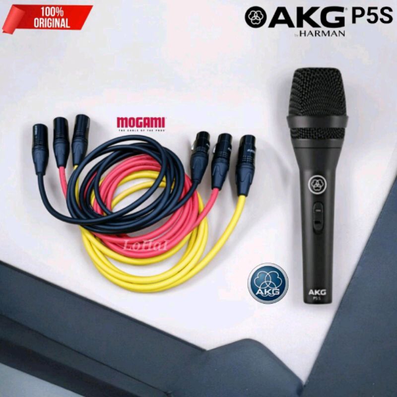 AKG P5S Microphone Dynamic Kabel XLR Mogami 2 Meter Original