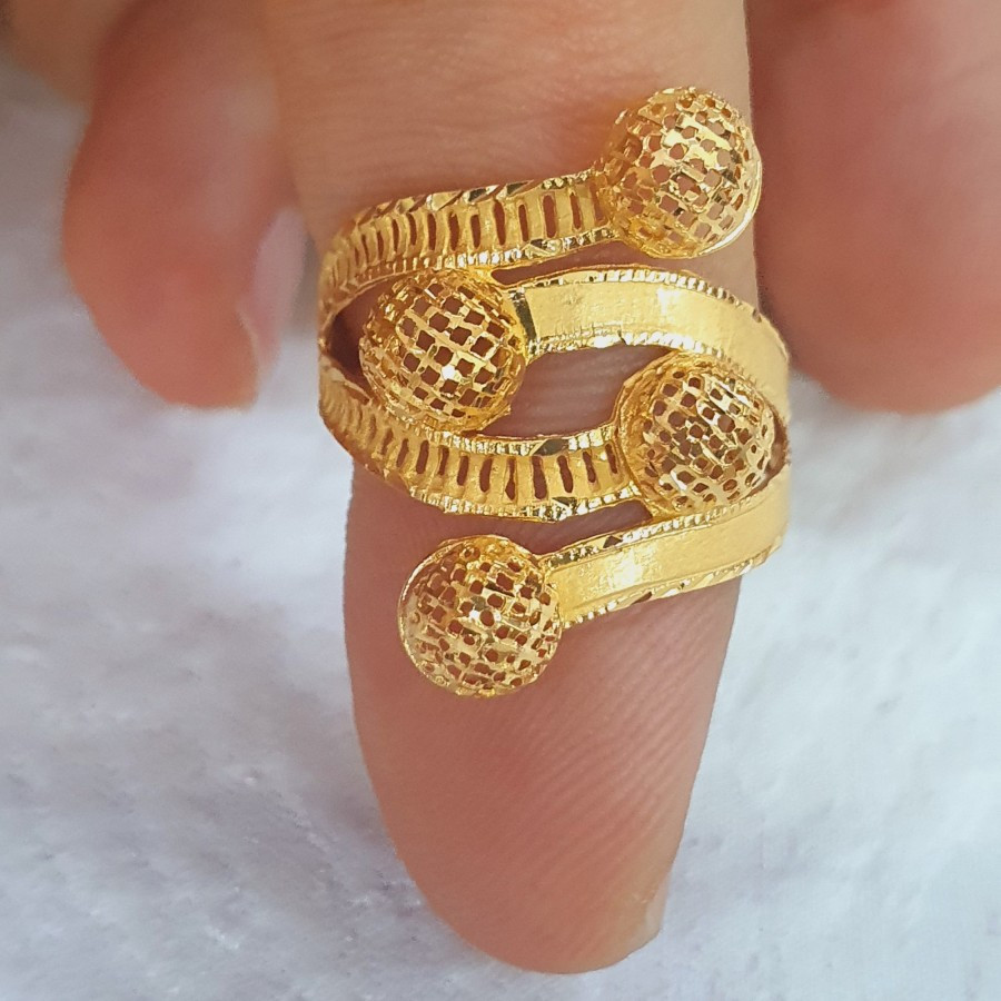 cincin model bola bola tanpa mata variasi emas 70 % 70% 700 16k