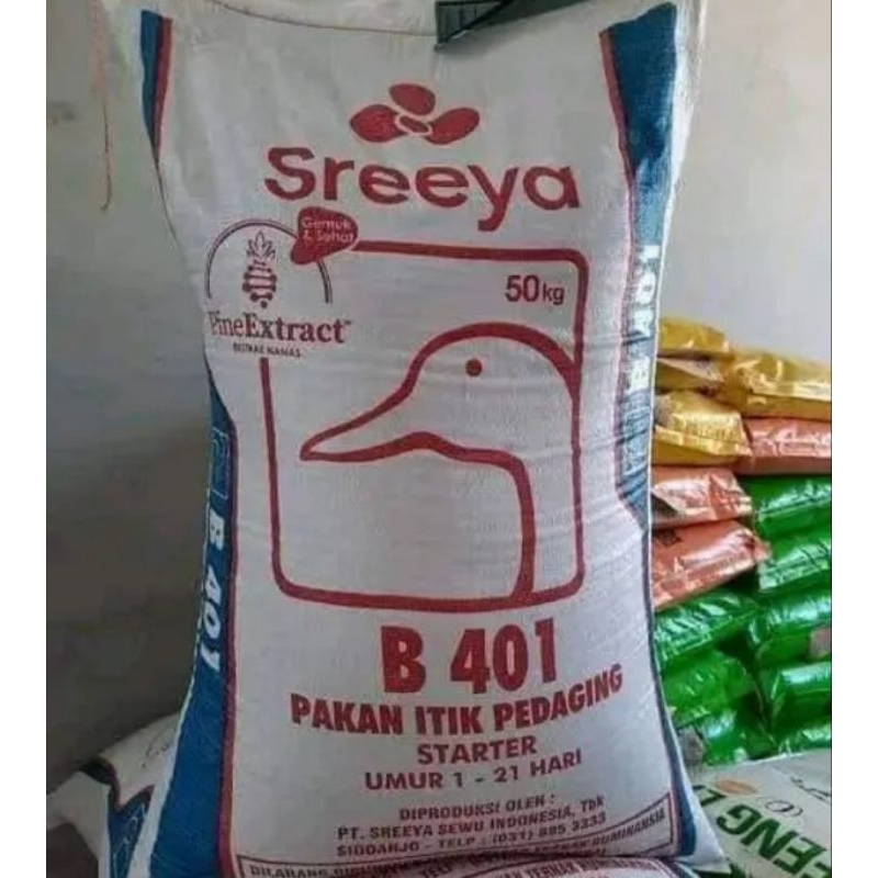 Sreeya B401 pakan itik pedaging pur entok bebek 1kg