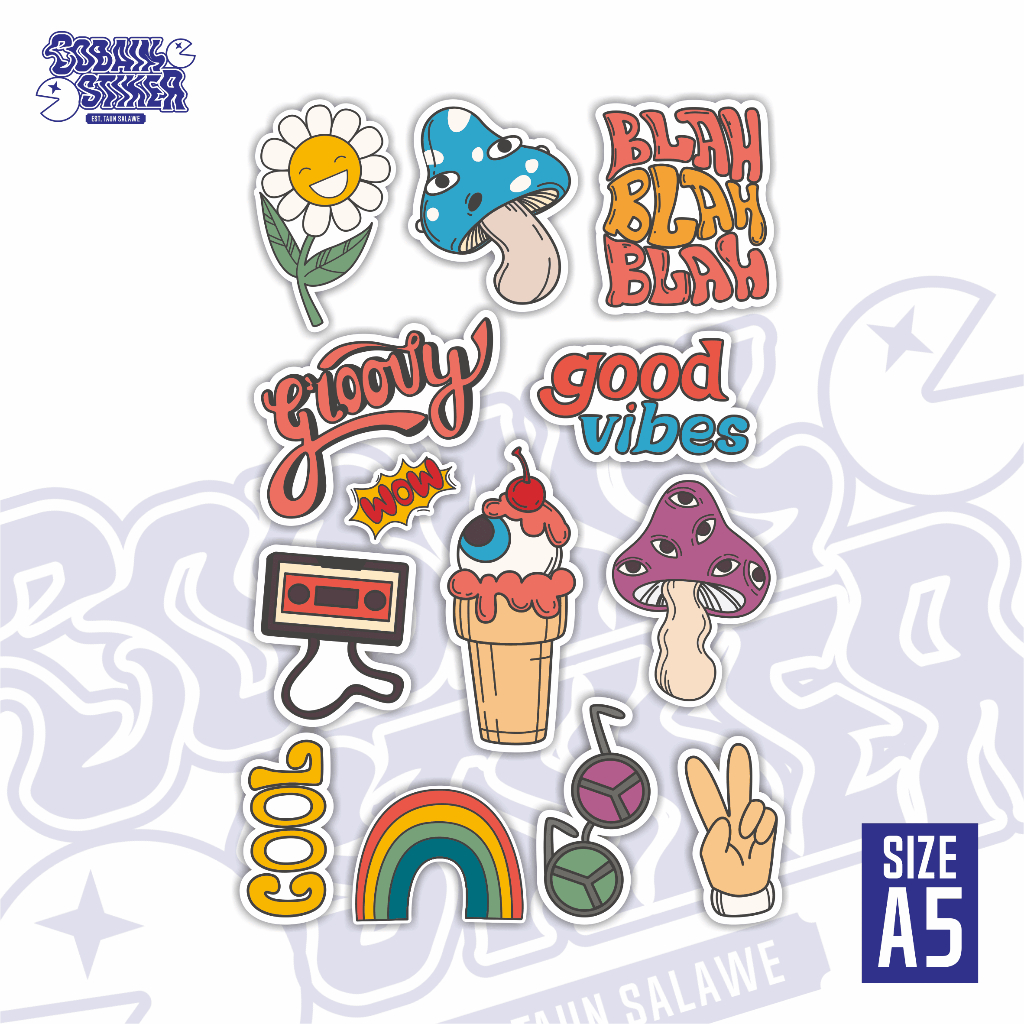 

Stiker Waterproof Vinyl | Stiker Vinyl Laminasi Anti Air | Stiker Pack Costum | RETRO #04