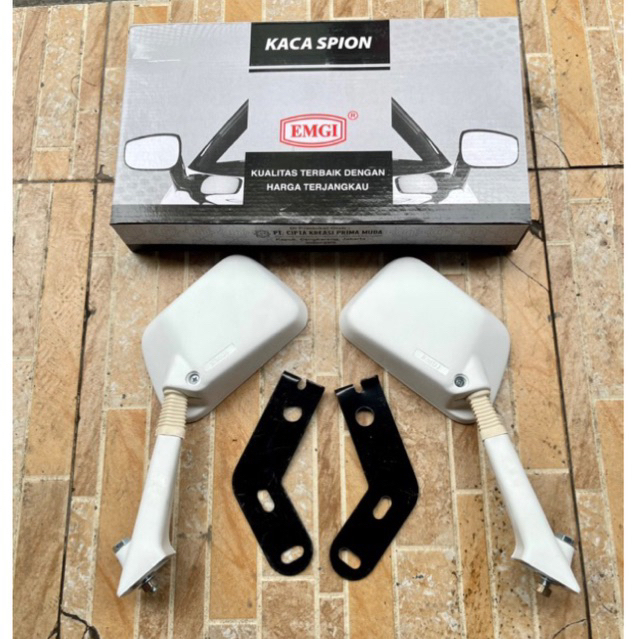 spion vespa px warna putih set spion dan breket plat dudukan spion vespa px ps strada px e exclusive