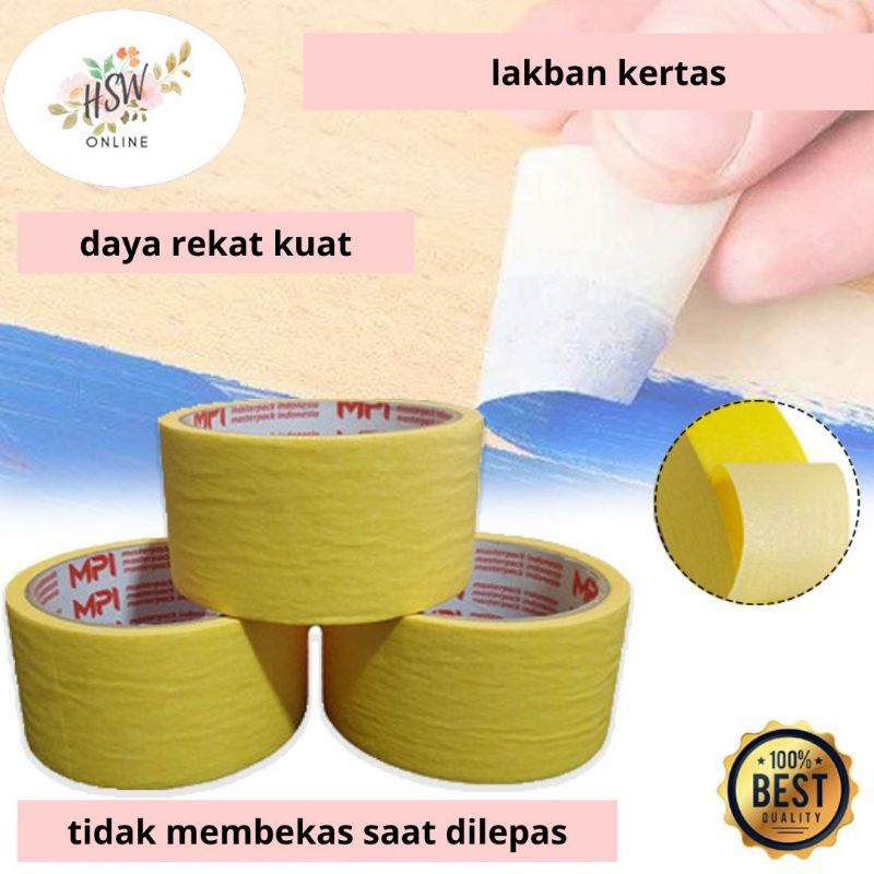 

Lakban Kertas 1/2 inch 1 inch 2 inch Masking Tape Perekat Selotip
