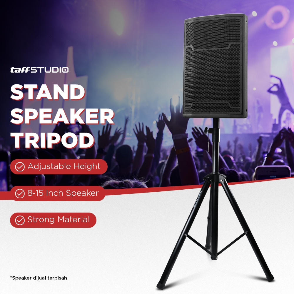 TaffSTUDIO Floor Tripod Stand speaker 8-15 Inch 1,8M / Tripod Speaker Stand Tiang Speaker Aktif