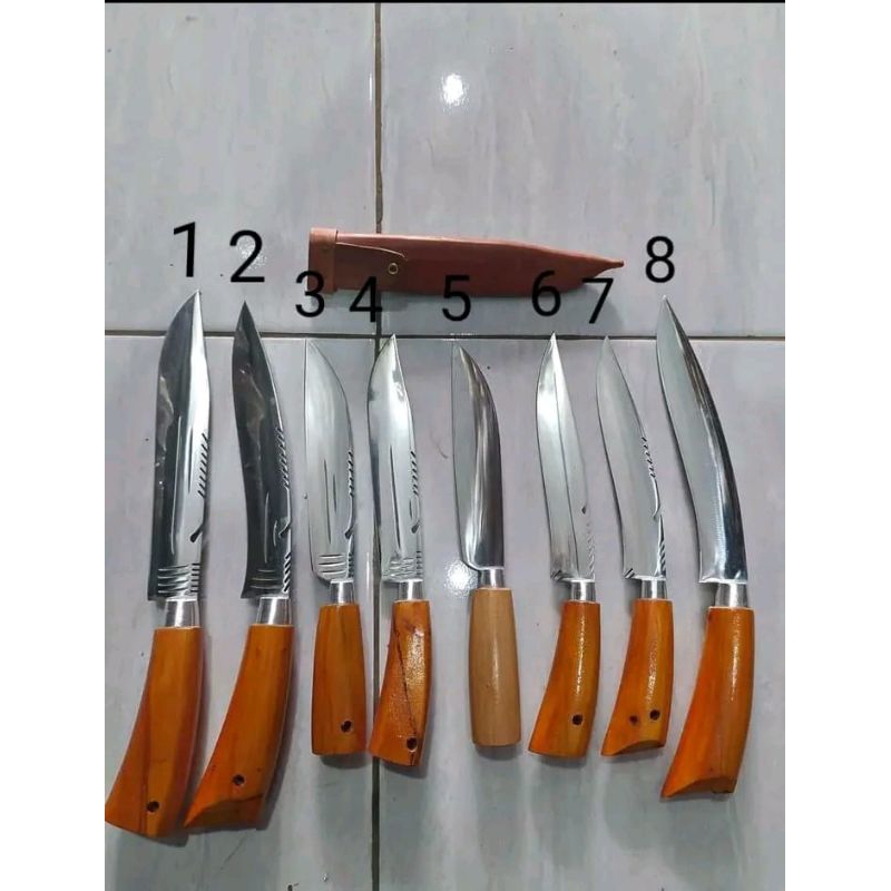 pisau dapur baja perak