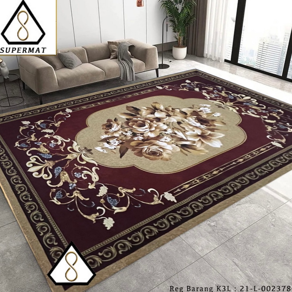 SUPERMAT  Karpet Lantai Eropa Polyester Jumbo Uk 2 x 3 Cm