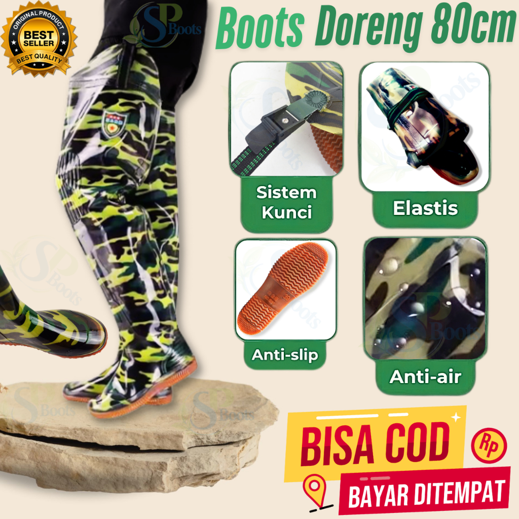 [TERMURAH] SEPATU BOOT FULL KARET PETANI SAWAH ANTI KEONG DORENG 80 CM 55 CM MANCING SAFETY BUKAN AP