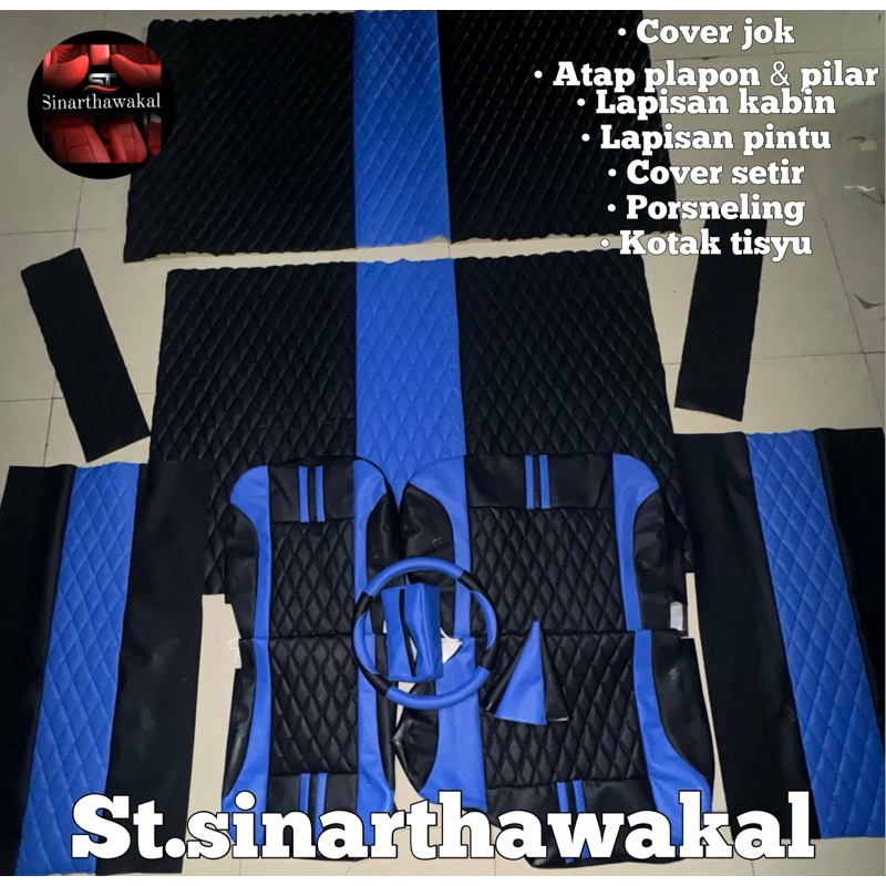 (paket kumplit) cover jok , plapon , kabin , lapisan pintu , bonus sarung setir Grandmax, apv. L300,