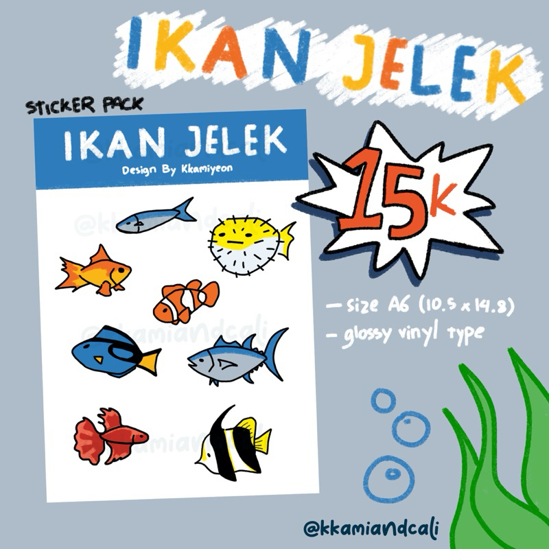 

Ugly Fish Sticker Pack / Original Design Sticker | Stiker Set Ikan Jelek