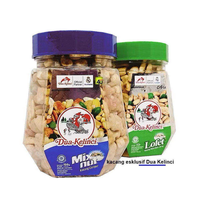 

Dua Kelinci - Kacang Lofet dan Mix Nut - Kemasan Toples