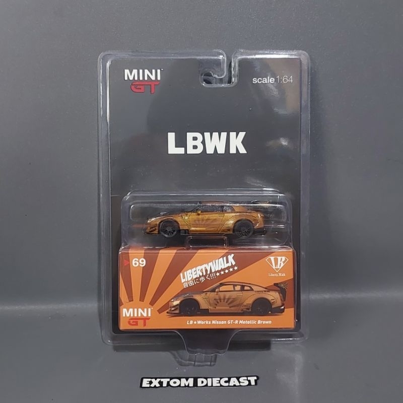 Mini GT No 69 Nissan Skyline R35 LBWK Metallic Brown