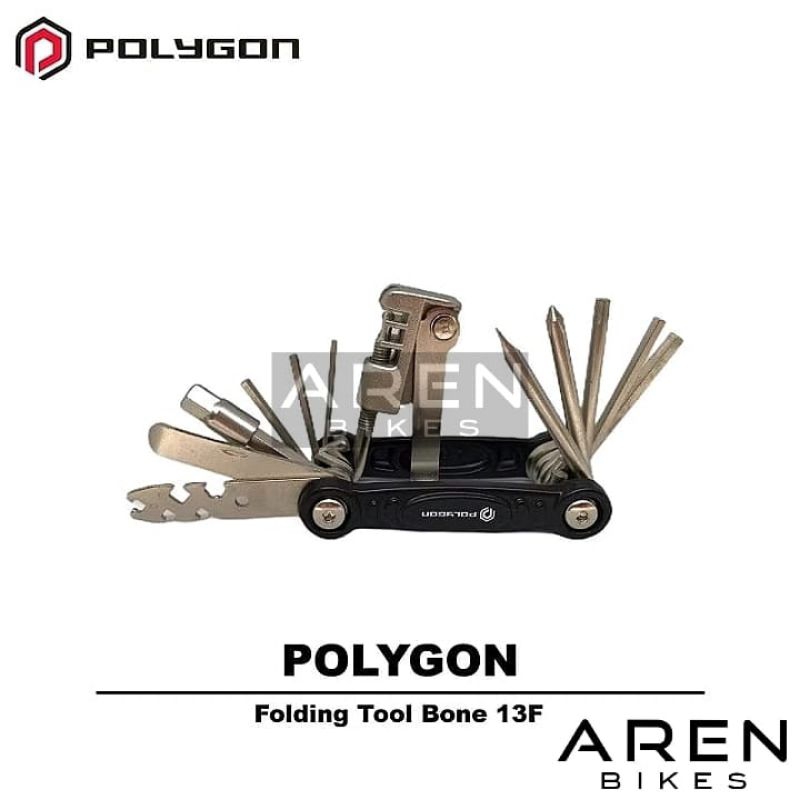 TOOL SET FOLDING BONE POLYGON 13F KUNCI SEPEDA 13 F ALAT KUNCI L OBENG PLUS MIN KEY TOOLKIT