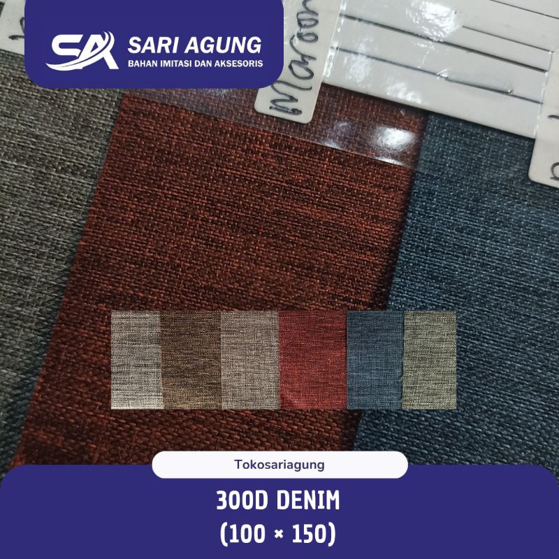 Gt 300D DENIM (METER) KAIN CORDURA DINIER POLYESTER D300 DENIM DINIR BAHAN TAS RANSEL