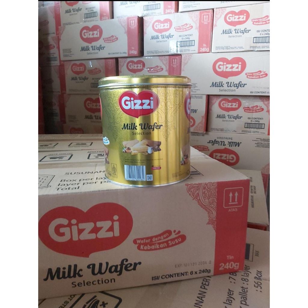 

1 DUS GIZZI MILK BISCUIT SELECTION ISI 6 KALENG 240 GRAM Gizzi Milk Wafer Selection 240g