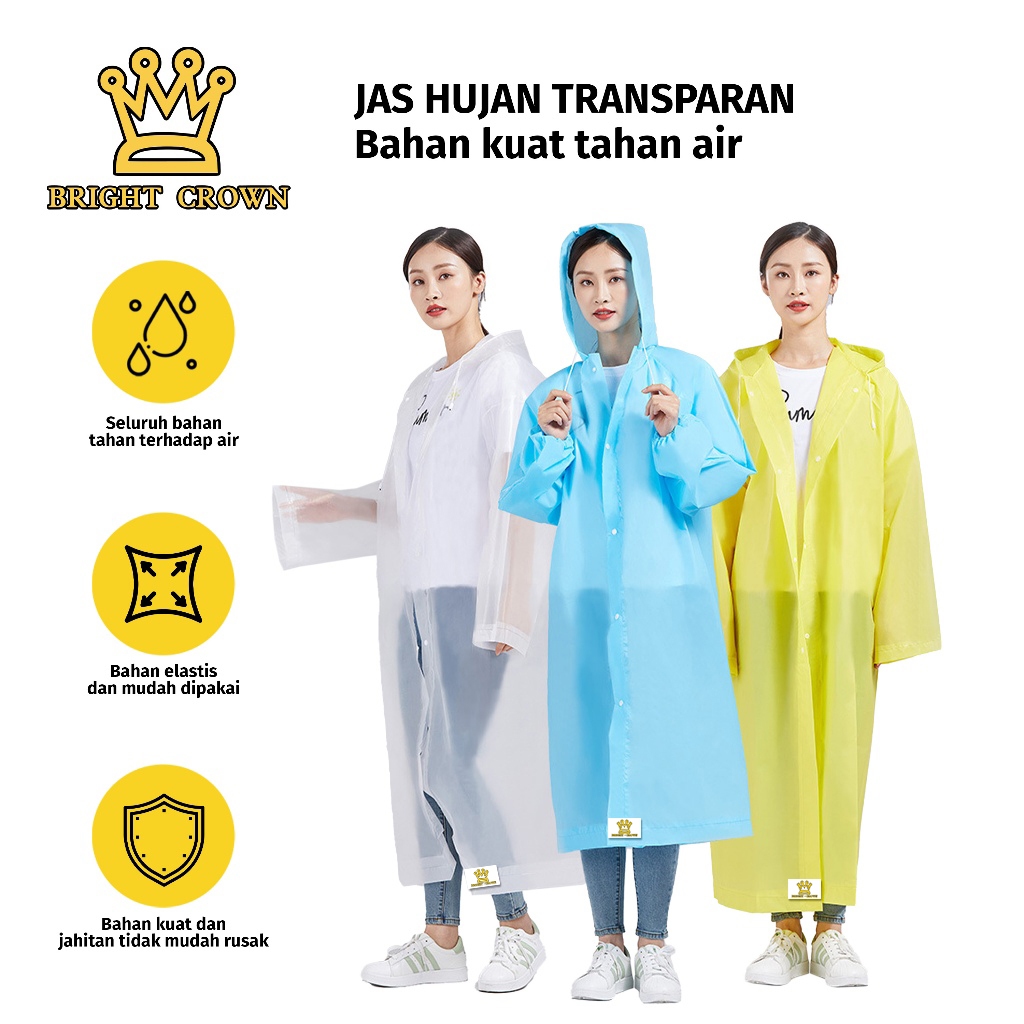 Bright Crown Jas Hujan Eva Jas hujan Dewasa Jas Hujan Korea Mantel Jas Hujan Dewasa dan Anak