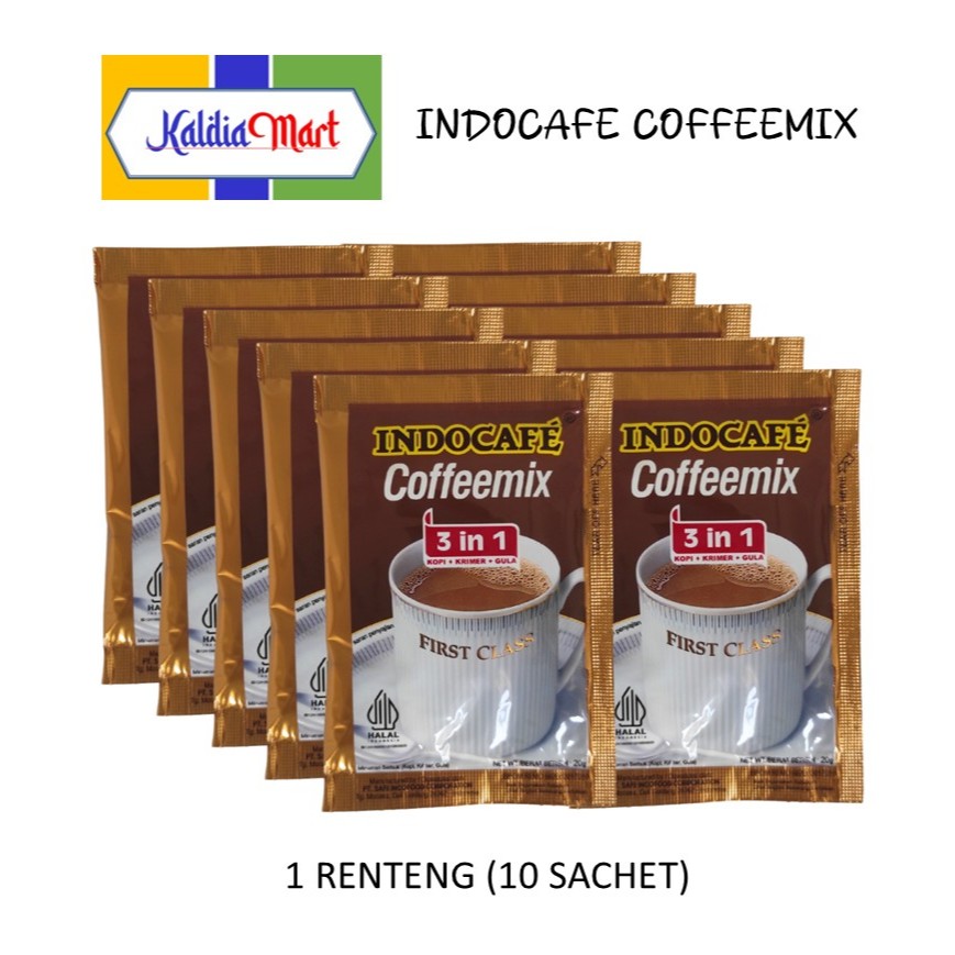 

INDOCAFE COFFEEMIX 3in1 KEMASAN RENCENG ISI 10 SACHET X 20 Gram