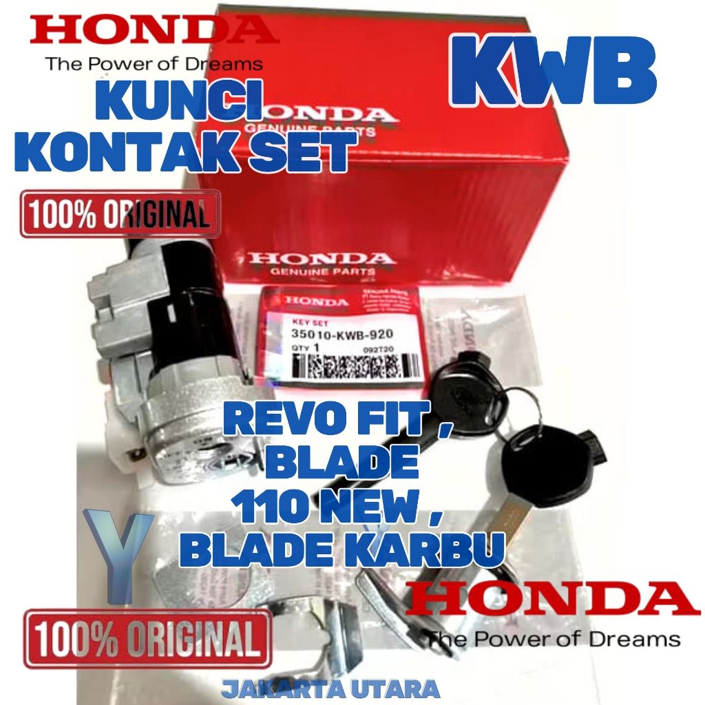 KUNCI KONTAK satu set + Kunci JOK ASLI ORIGINAL motor HONDA REVO ABSOLUTE abs , REVO FIT