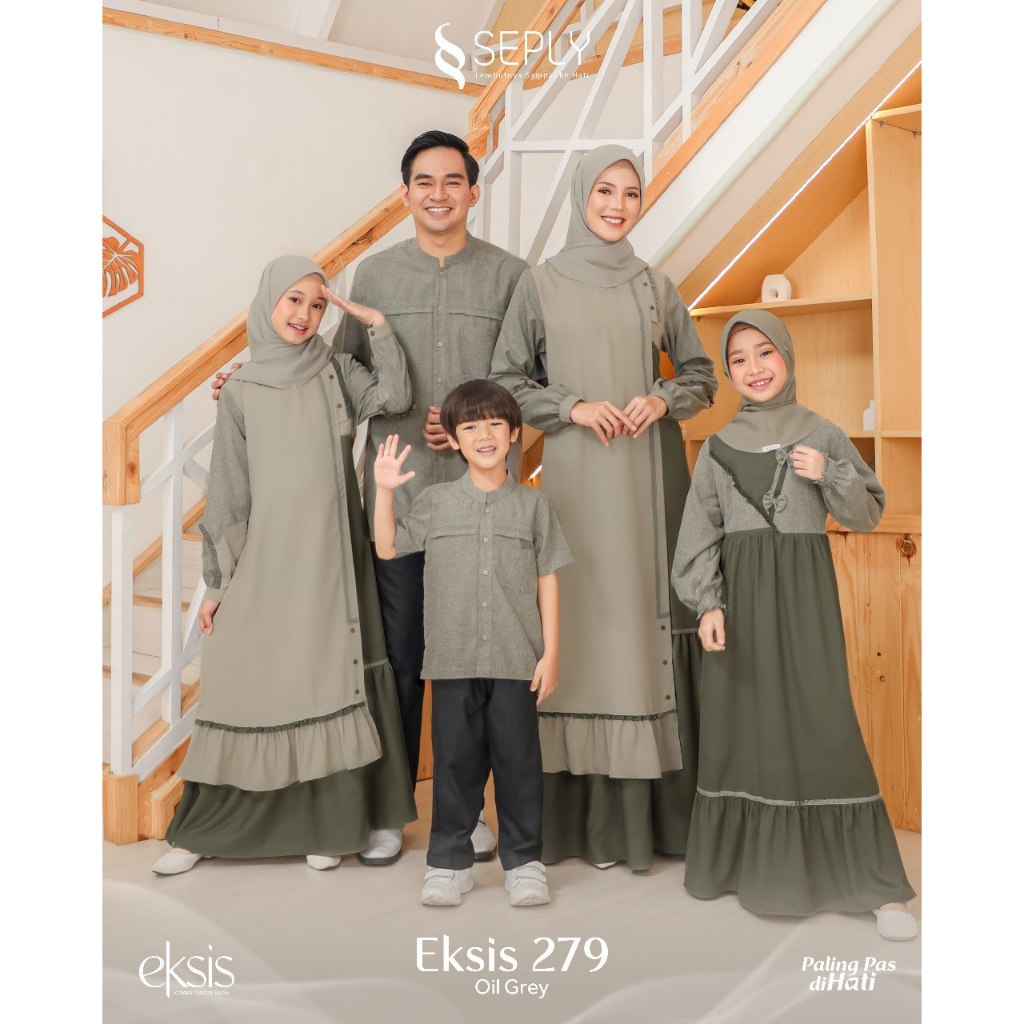 Sarimbit Couple Premium Family Set Seply Rayya Series Eksis Oil Grey