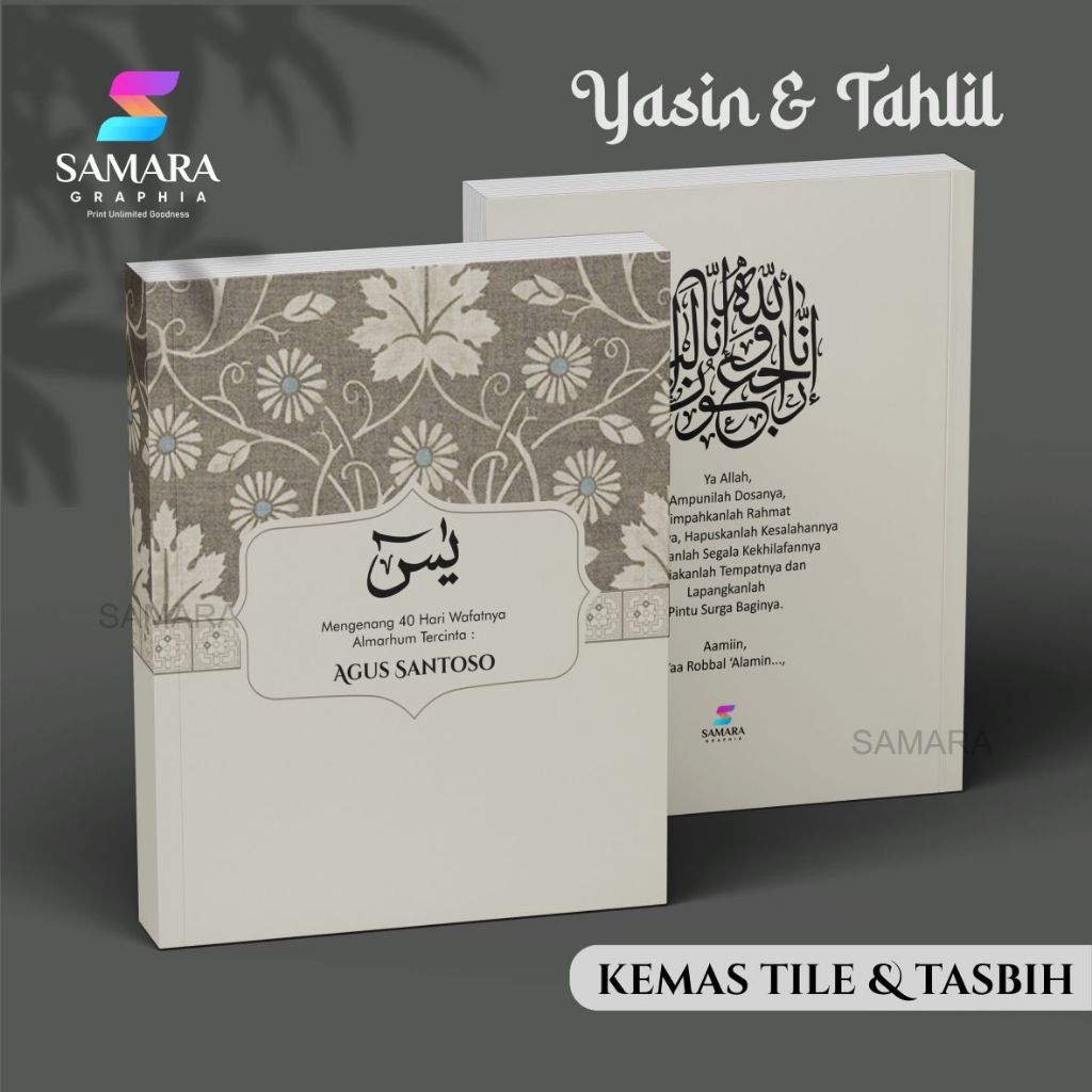 Buku Yasin dan tahlil custom Souvenir tahlilan lengkap foto almarhum 40 hari 100 1000 hari IRIS 2