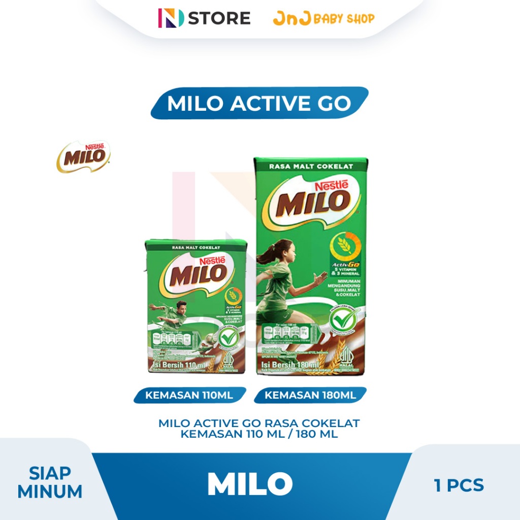 

Milo ACTIVE-GO Rasa Cokelat/ Nutriactive Rasa Choco Cereal/ Choco Banana Kemasan 110ml/180ml Paket 1 Pcs