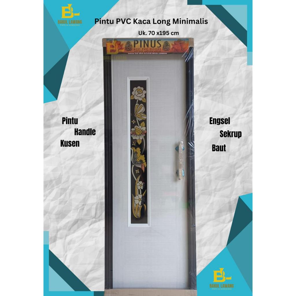 Pintu PVC Kamar Mandi Motif Kupu-Kupu Besar {Ada Cermin di Belakang Pintu}