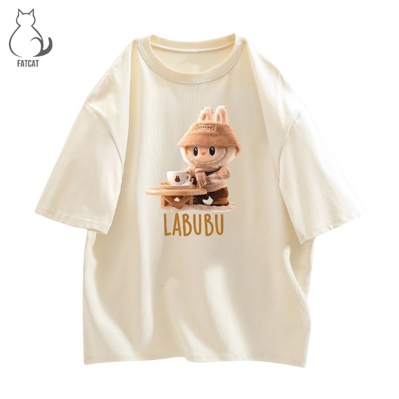 kaos labubu anak warna cream