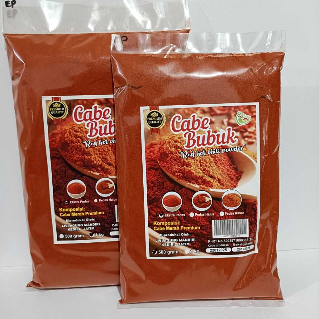 

Cabe Bubuk Pedas Hot - 1KG | Pedas Halus | Pedas Kasar | Ekstra Pedas