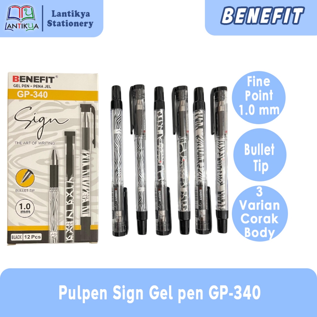 

Pulpen Gel Benefit Gp-340 Sign 1.0mm Per PACK